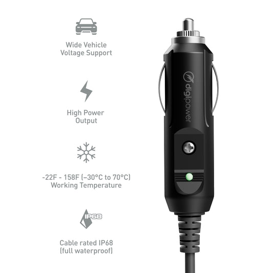 DIGIPOWER 5M (16.4ft) 12/24V Car Adapter Cable for Starlink Mini, IP68