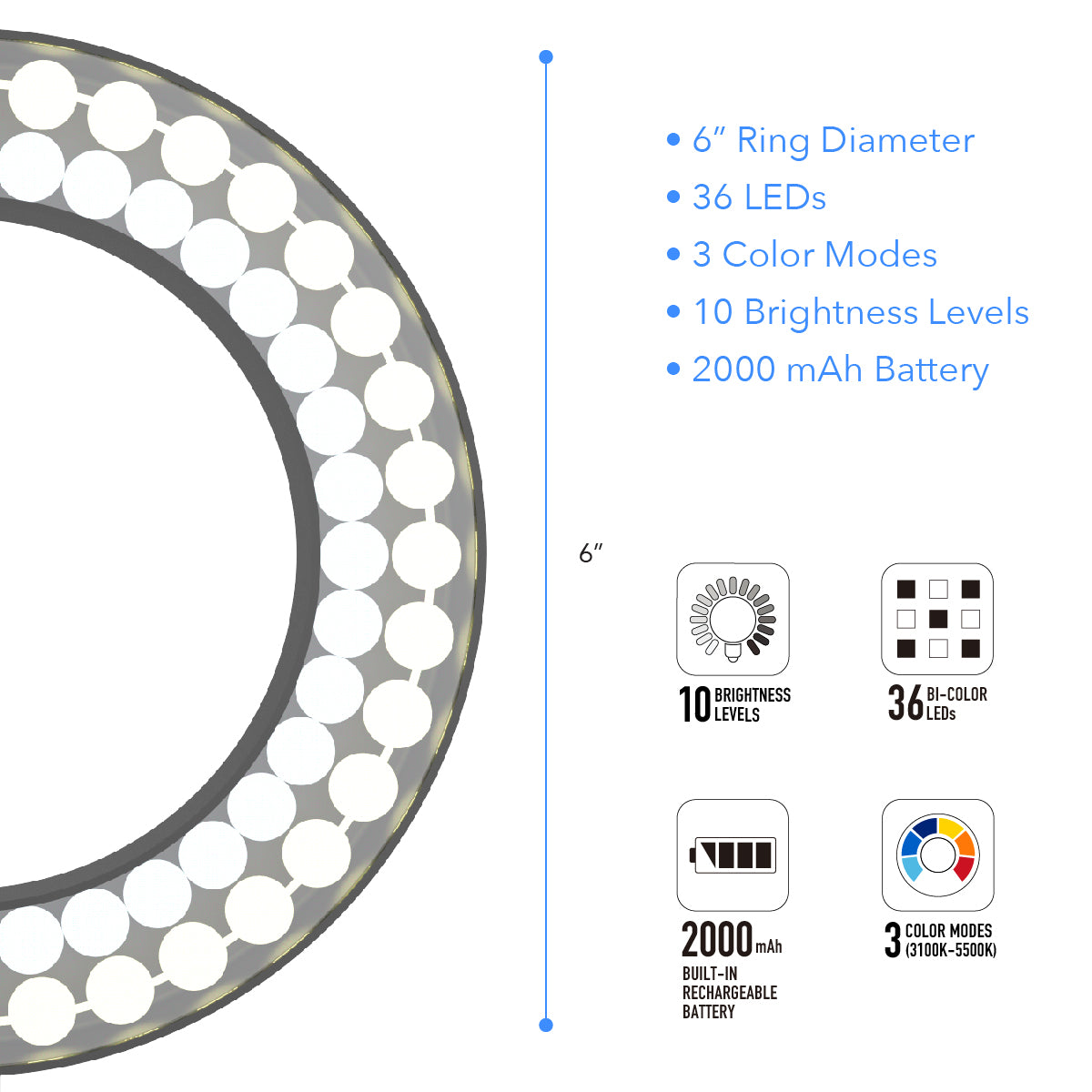 Digipower GO VIRAL - Invisilight Ring Light with Floor Stand