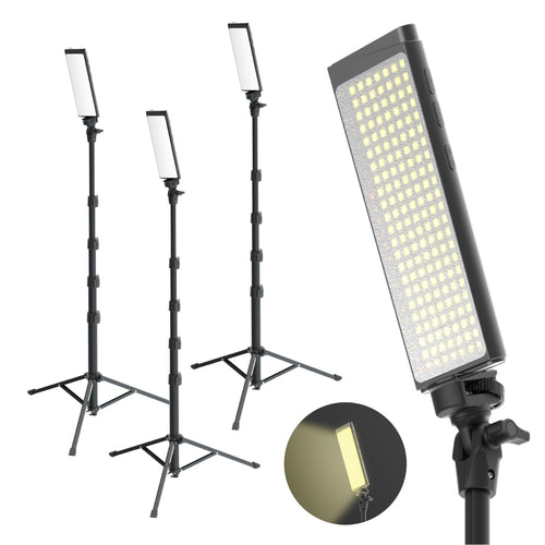 PRO3 - Three Point Lighting Set - Three 180 LED Lights & Three Pro Stands Kit