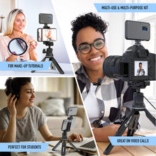 Load image into Gallery viewer, The Instructor - Professional Vlogging Kit (Includes Microphone, LED Light, Tripod & Phone Holder)