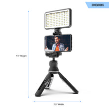 Load image into Gallery viewer, The Instructor - Professional Vlogging Kit (Includes Microphone, LED Light, Tripod & Phone Holder)