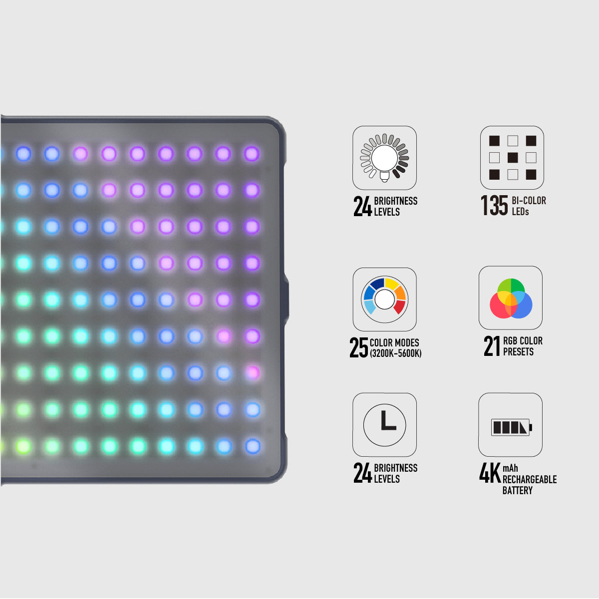 RGB Multi Mode LED Video Light – Digipower
