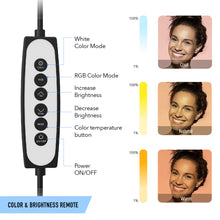 Load image into Gallery viewer, Shooting Star Video Blogging Kit with RGB Rainbow Ring Light
