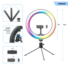 Load image into Gallery viewer, Shooting Star Video Blogging Kit with RGB Rainbow Ring Light