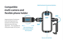 Load image into Gallery viewer, Multi-Function Stand with Smartphone, Camera, Light & Microphone Mount For Content Creation, Vlogging, Home & Studio Professional Use