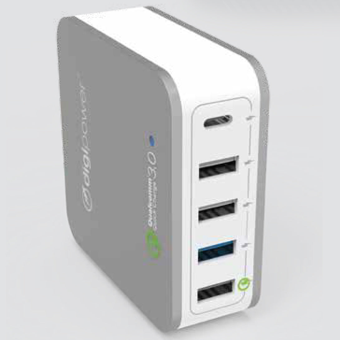 5 PORT HOME CHARGER W/ INSTASENSE + QUALCOMM QUICK CHARGE 3.0 TECHNOLOGY (CT-QC2405)