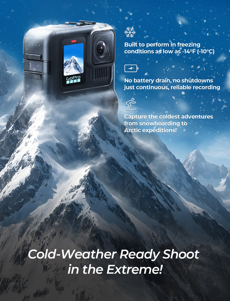 Extended Battery Module For GoPro HERO13, HERO12, HERO11, Hero10 & HERO9 (BLACK) Action Cameras