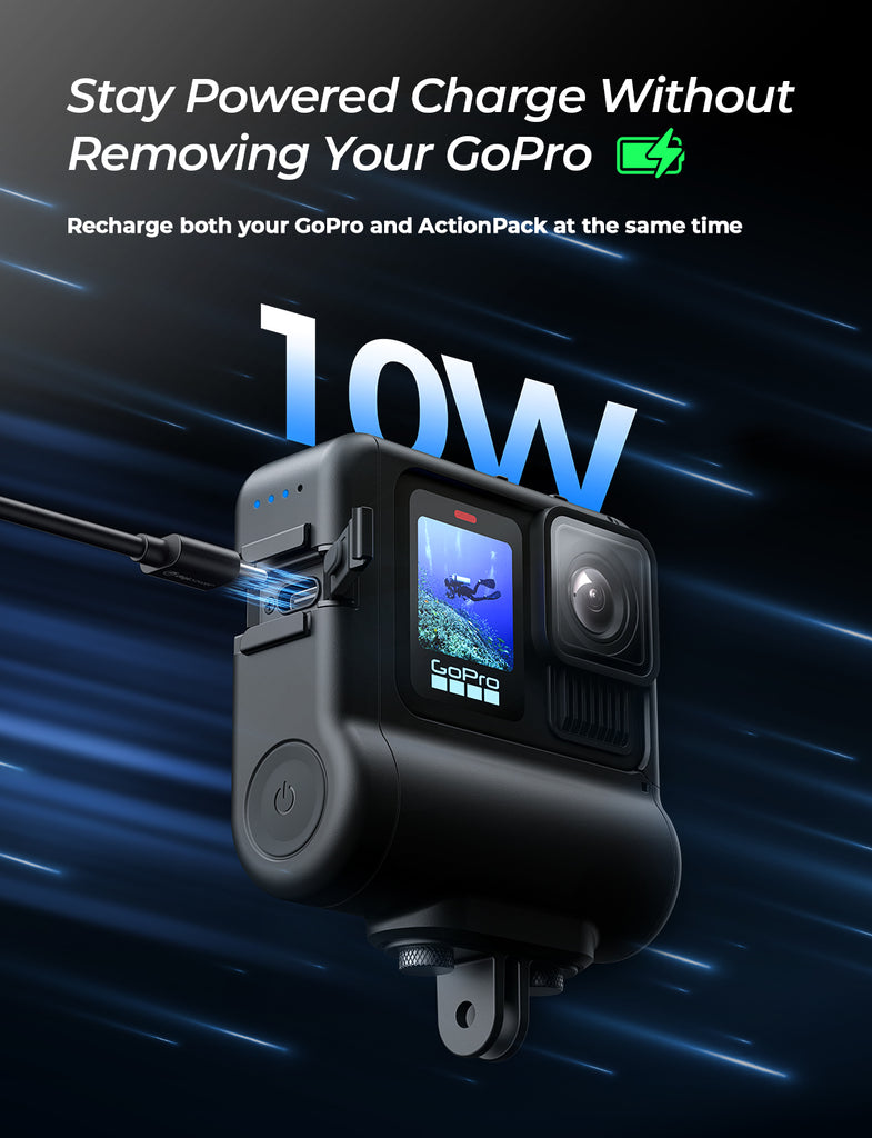 Extended Battery Module For GoPro HERO13, HERO12, HERO11, Hero10 & HERO9 (BLACK) Action Cameras