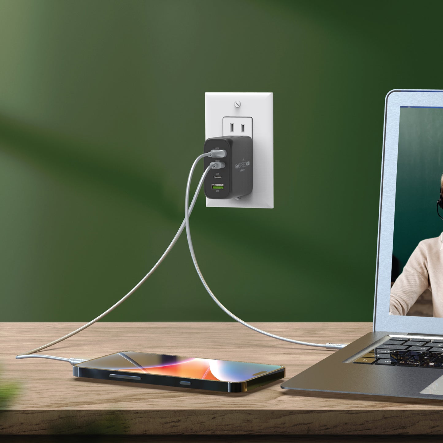 100w GaN Speed Triple Type-C w/USB Wall Charger