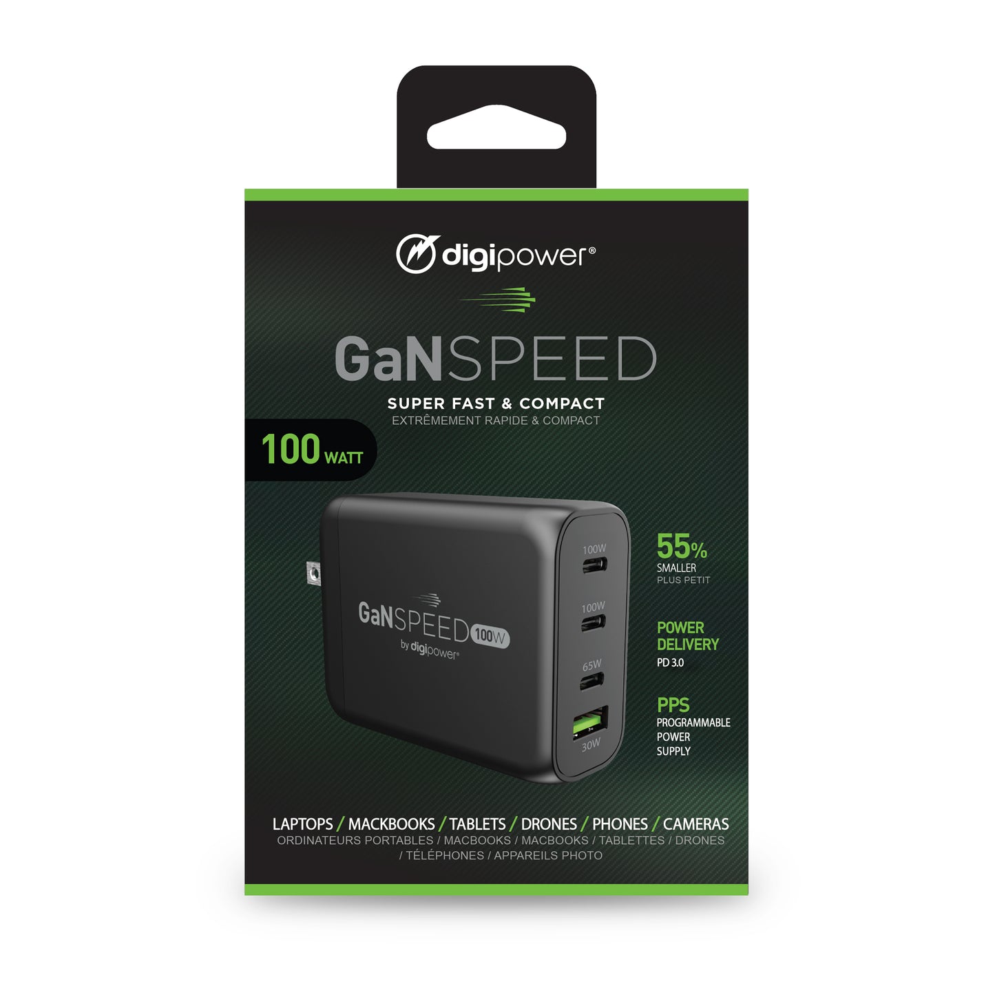 100w GaN Speed Triple Type-C w/USB Wall Charger