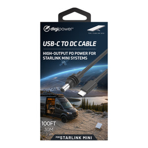 DIGIPOWER 30M (98.4ft) USB-C to DC Extension Cable for Starlink Mini
