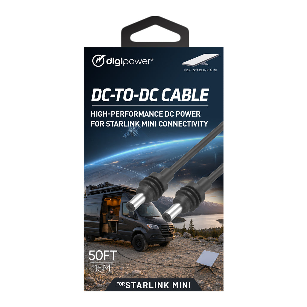 DIGIPOWER 15M (49.2ft) DC to DC Replacement Extension Cable, Starlink Mini
