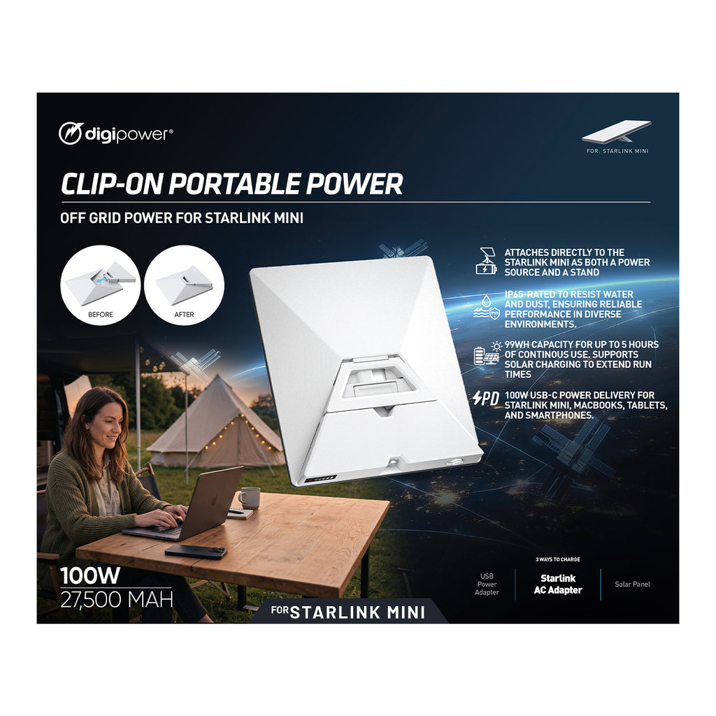 DIGIPOWER RefuelPack 100W Snap-On Battery Pack for Starlink Mini