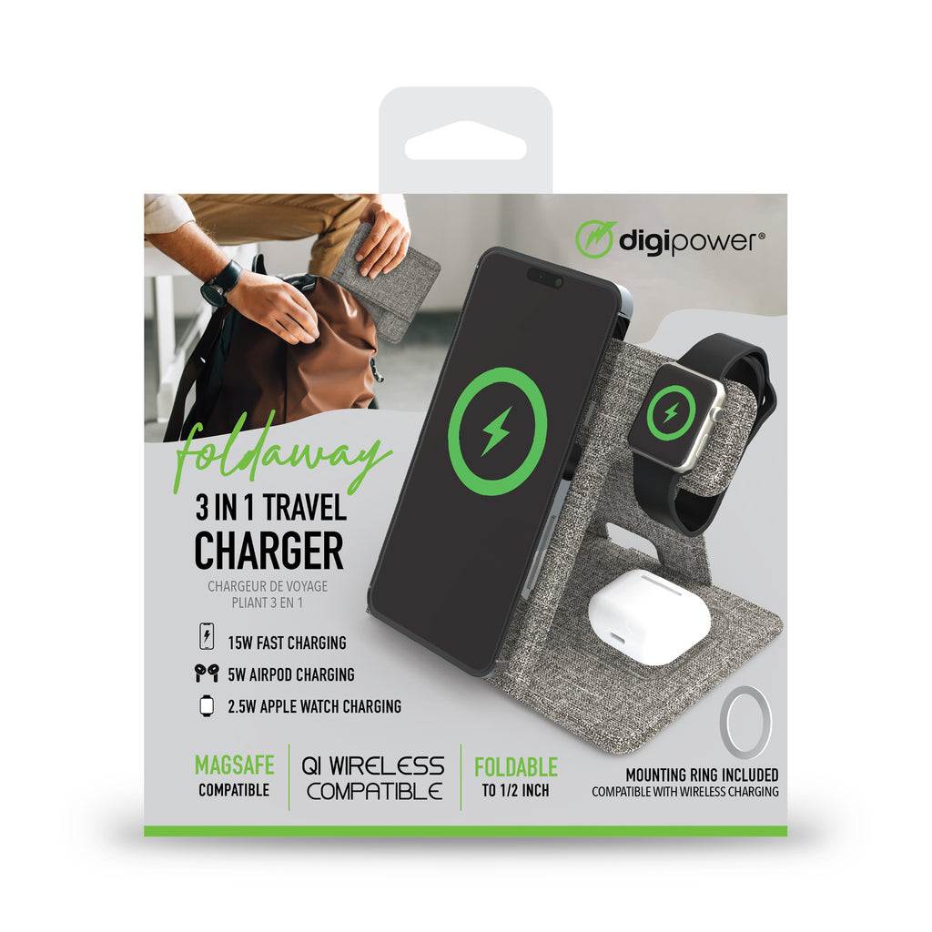 3-in-1 Folding Travel Wireless Charger Stand