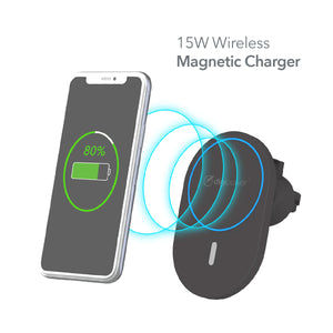 15W Magnetic Car Mount + Wireless Charger
