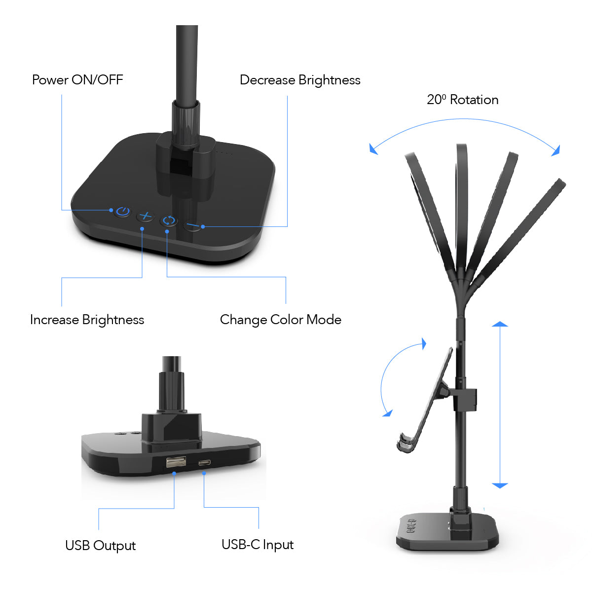 The Success - Video Calling, Teaching, Learning Smartphone Stand With Personal 6" Ring Light
