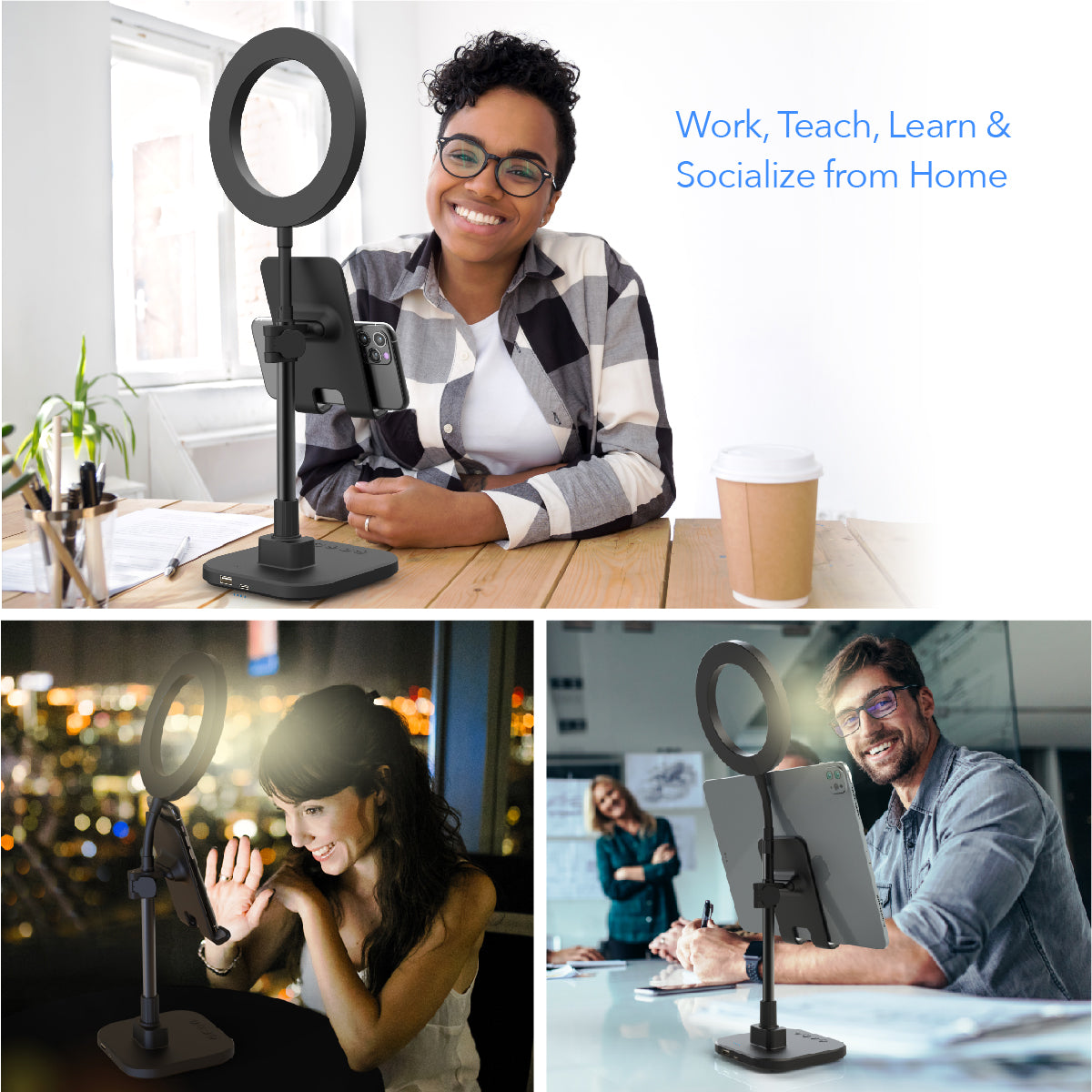 The Success - Video Calling, Teaching, Learning Smartphone Stand With Personal 6" Ring Light