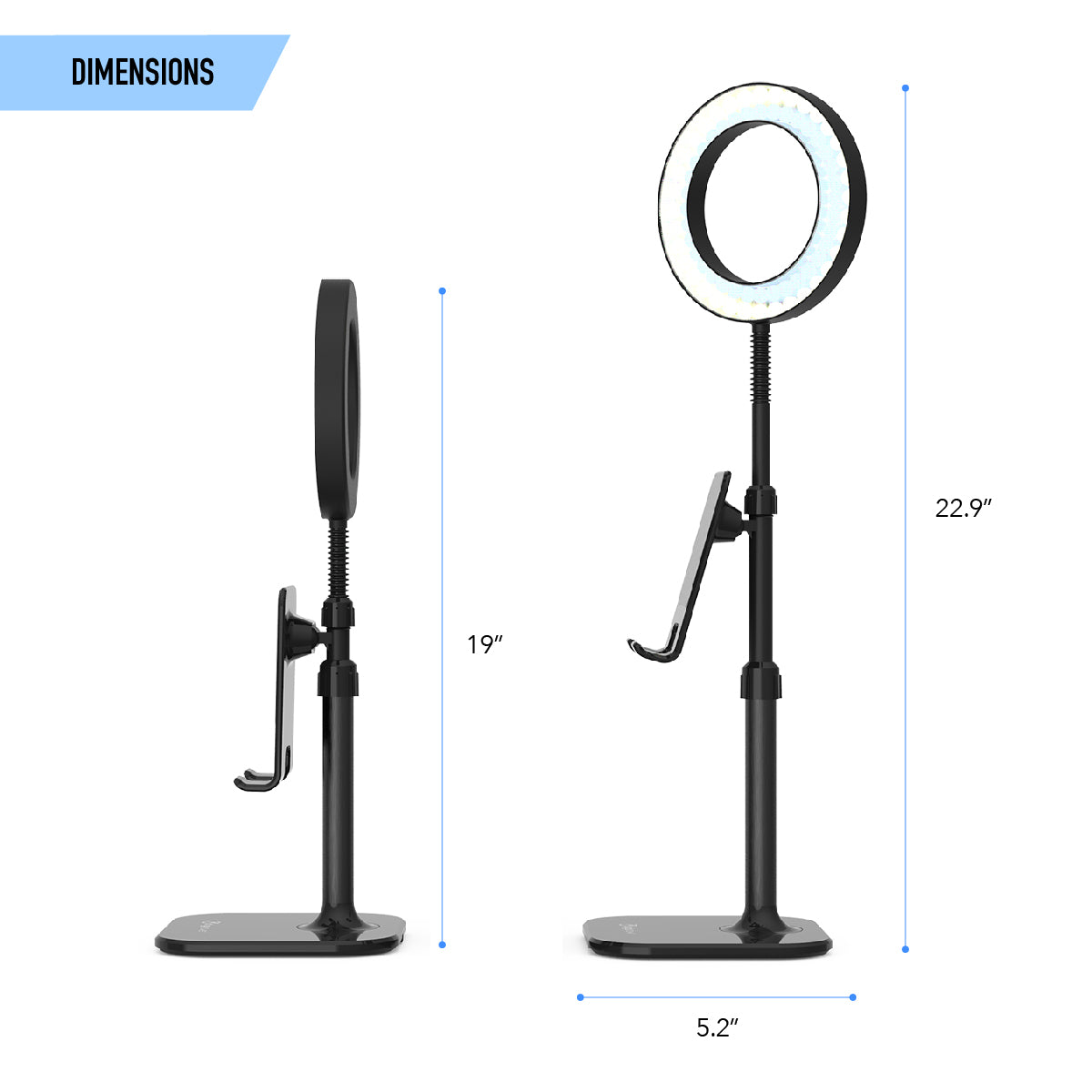 Digipower GO VIRAL - Invisilight Ring Light with Floor Stand