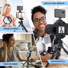 Load image into Gallery viewer, The Instructor - Professional Vlogging Kit (Includes Microphone, LED Light, Tripod &amp; Phone Holder)