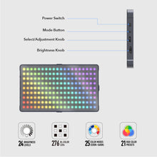 Load image into Gallery viewer, RGB LED Light Panel, 276LEDs, 24 Brightness Settings, 25 Color Temperatures, 21 RGB Color Presets