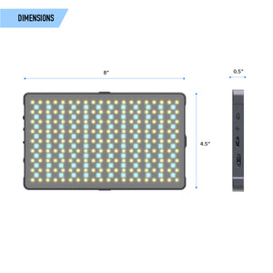 RGB LED Light Panel, 276LEDs, 24 Brightness Settings, 25 Color Temperatures, 21 RGB Color Presets