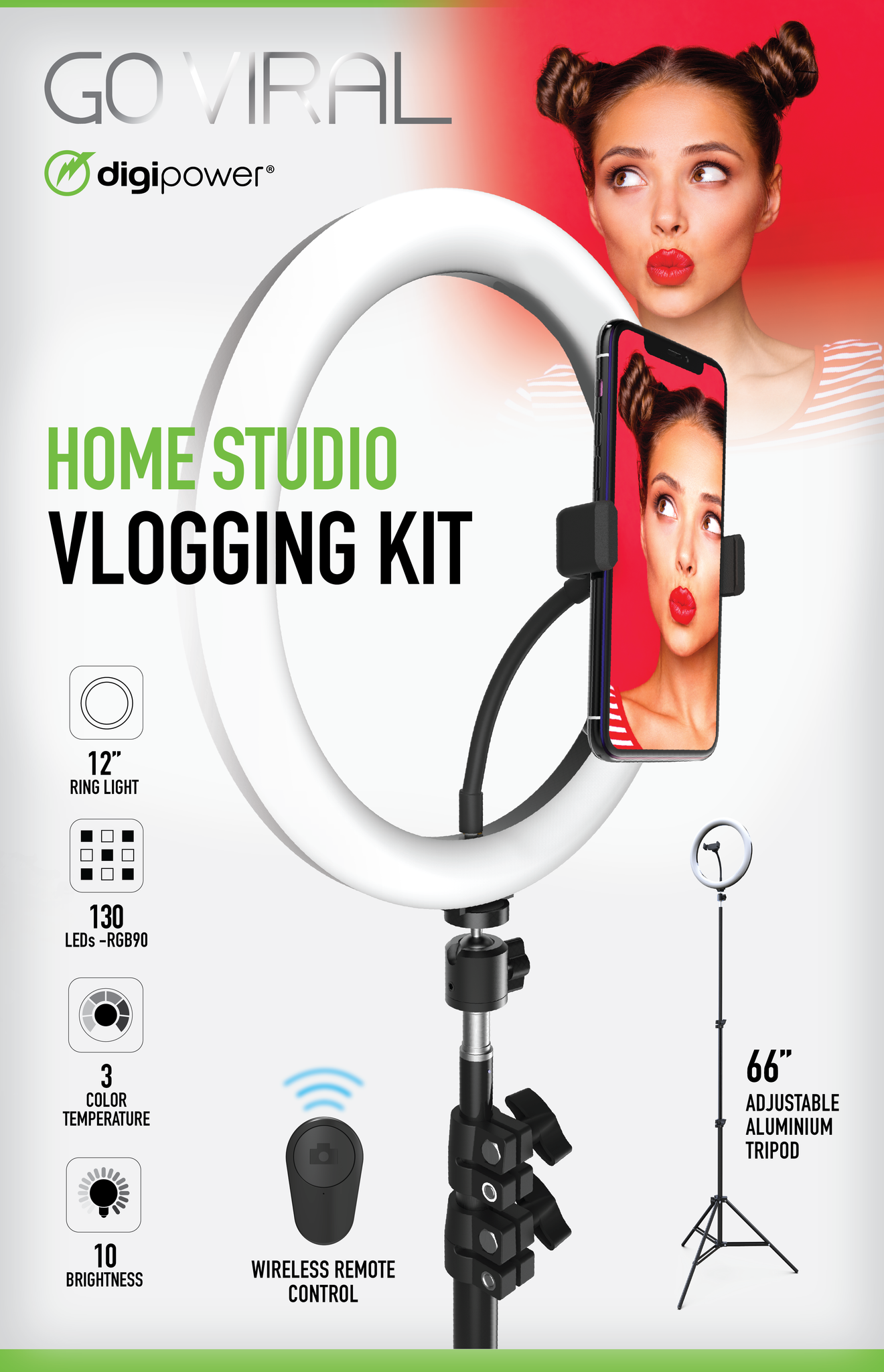 Streaming Studio Vlogging Kit 120LED 12 Ring Light + Professional Lig –  Digipower