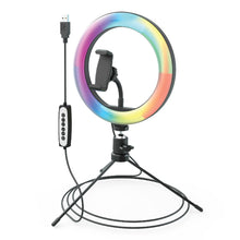 Load image into Gallery viewer, Shooting Star Video Blogging Kit with RGB Rainbow Ring Light