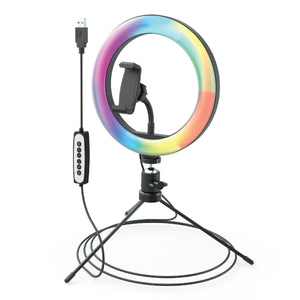 Shooting Star Video Blogging Kit with RGB Rainbow Ring Light