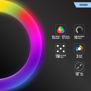 Shooting Star Video Blogging Kit with RGB Rainbow Ring Light