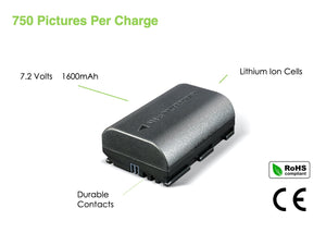 BP-LPE6 digital camera battery, Replacement for Canon LP-E6 battery pack