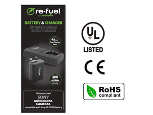 BP-FW50 Digital Camera Battery & Charger kit, Replacement for Sony NP-FW50 Battery pack