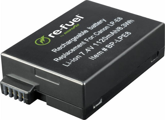 Digipower BP-LPE8 digital camera battery, Replacement for Canon LP-E8 battery pack