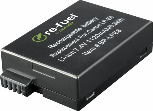 Digipower BP-LPE8 digital camera battery, Replacement for Canon LP-E8 battery pack